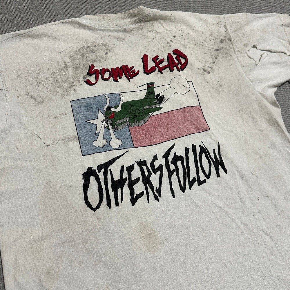 Vintage 90s 917th Air Refueling Dyess AFB Thrashed Military Double Sided Tee XL - Picture 7 of 9